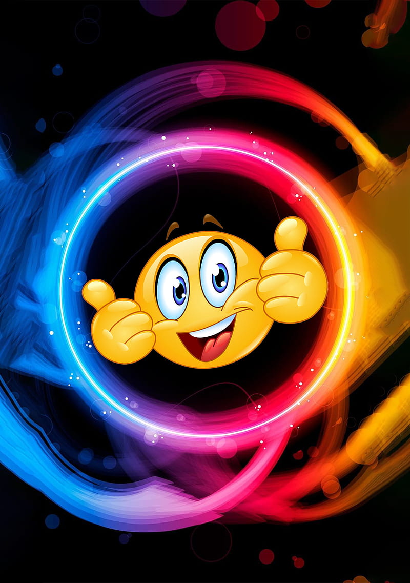 Thumbs Up Emoji, circle, colourful, emoji, thumbs, up, HD phone wallpaper