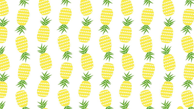 Pineapple Fruits In White Background Preppy, HD wallpaper