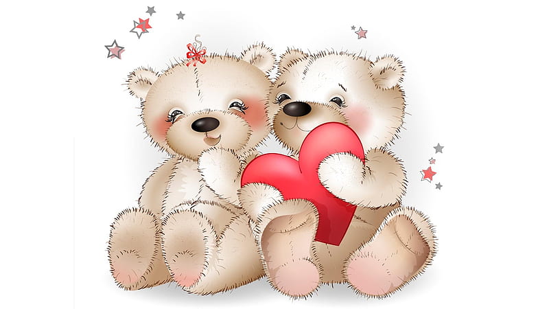 Teddy Bear's Love, bears, vector, love, teddy, HD wallpaper | Peakpx