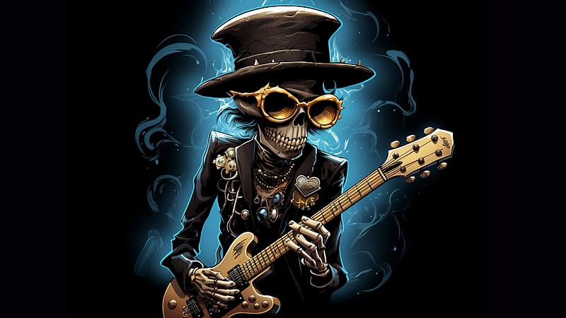 Electric guitar player with a Steampunk, Cartoon, Electric, Guitar, SteamPunk, HD wallpaper