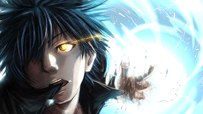 anime boy, glowing eyes, fight, shoujo, spell, Anime, HD wallpaper