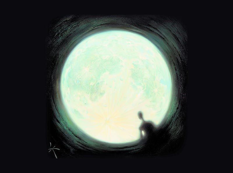 Moon Watch by Vladimir Kush, moon, surreal, surrealism, vladimir kush, HD wallpaper