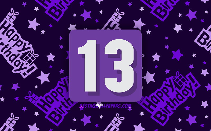  Feliz cumpleaños de   años, abstracto violeta, fiesta de cumpleaños, mínimo, Fondo de pantalla HD