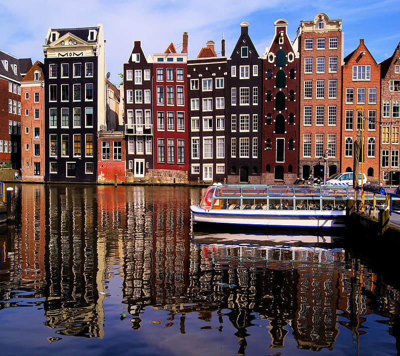Holland, amsterdam, city, home, house, netherlands, HD wallpaper