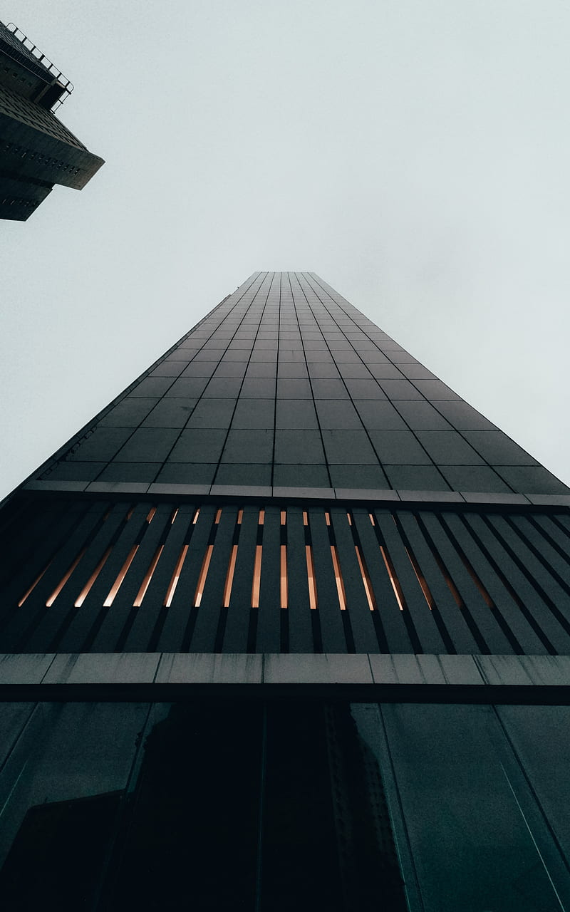 building, skyscraper, black, facade, architecture, HD phone wallpaper