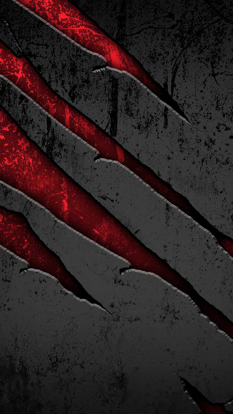 Cracked metal, abstract, red, HD phone wallpaper