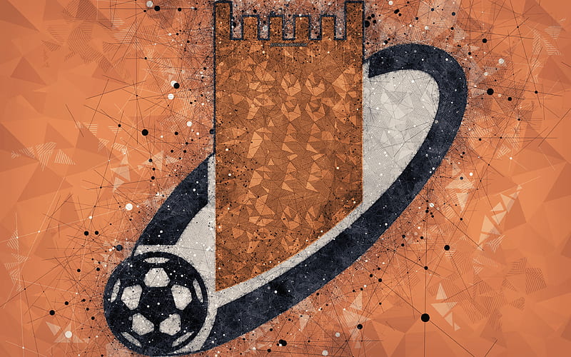 Ajman Club geometric art, logo, emirate football club, orange background,  emblem, HD wallpaper | Peakpx
