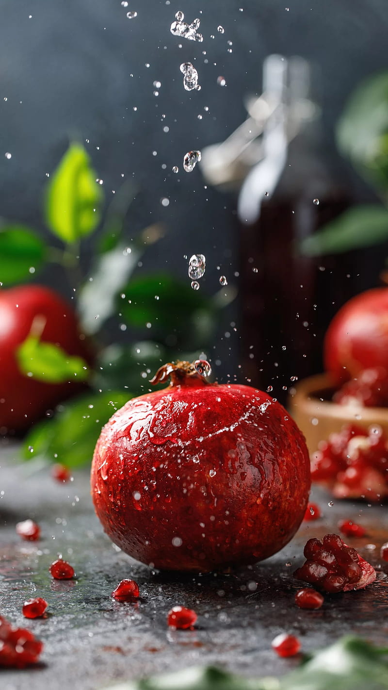 Pomegranate, food, fruit, nature, hoot, red, HD phone wallpaper