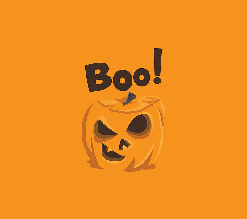 Boo!, Halloween, pumpkin, pattern, orange, purple, blue, bat, spooky, HD wallpaper