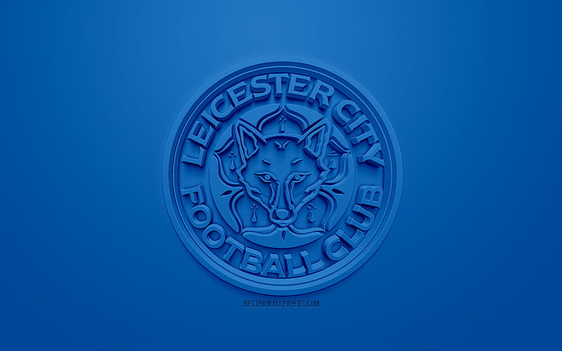 Leicester City FC, creative 3D logo, blue background, 3d emblem, English football club, Premier League, Leicester, England, 3d art, football, stylish 3d logo, LCFC, HD wallpaper