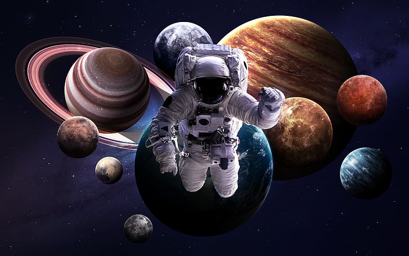 Moon, , Space, Planet, Sci Fi, Mars, Saturn, Astronaut, Jupiter, Neptune (Planet), HD wallpaper