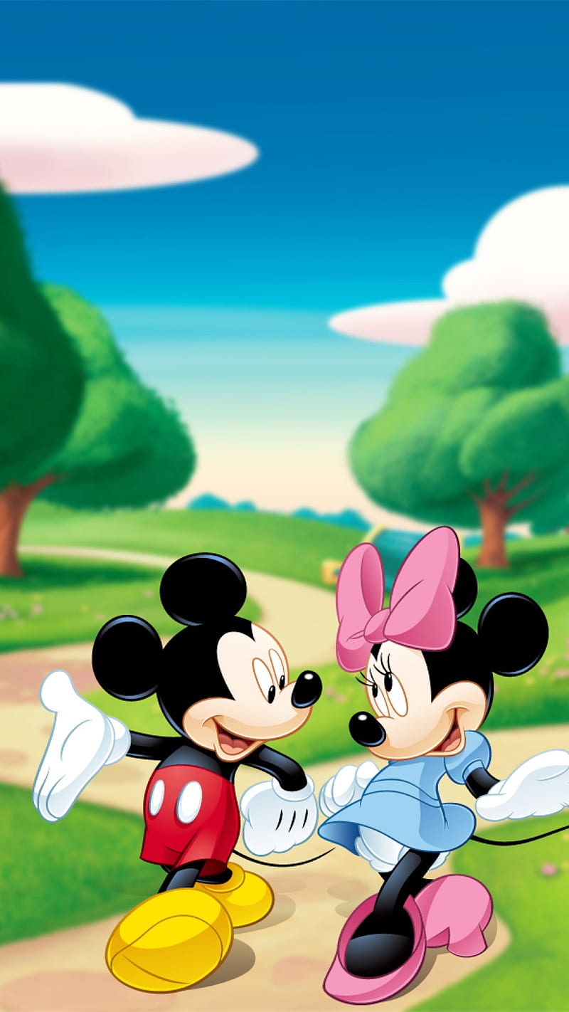 Mickey Minnie, cartoon, disney, HD phone wallpaper