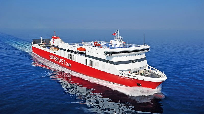 superfast ferry, boat, superfast, ferry, ocean, HD wallpaper