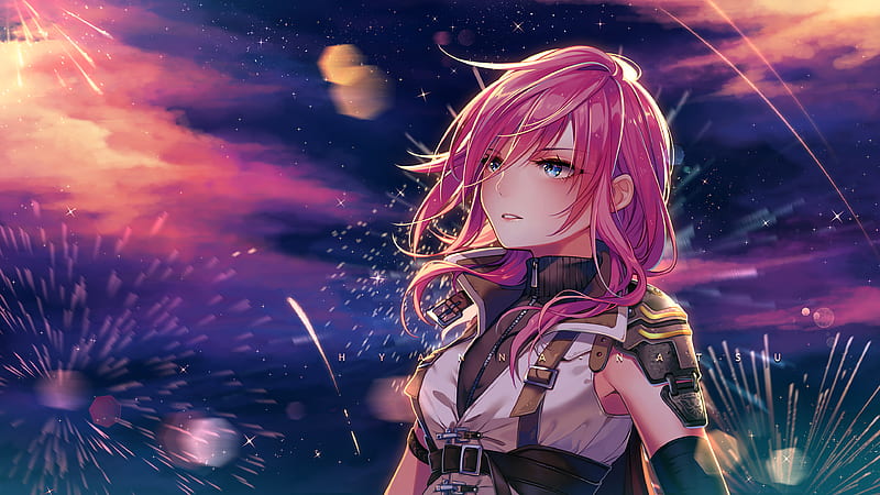 Anime Girl Pink Hairs Looking Away , anime-girl, anime, artist, artwork, digital-art, HD wallpaper