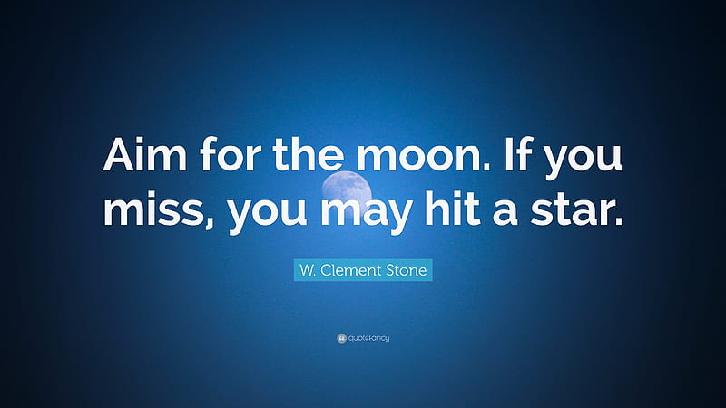 Aim For The Moon, typography, inspiration, msg, comments, HD wallpaper