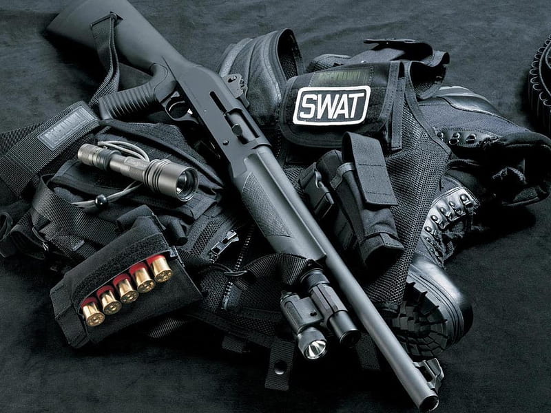 SWAT, nypd, gun, lapd, black, police, HD wallpaper