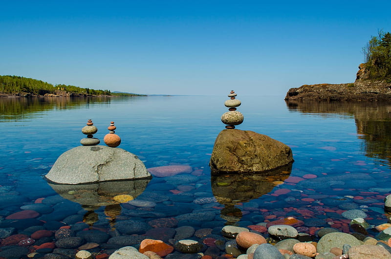 Lake Superior, Minnesota, forest, nature, fun, lake, HD wallpaper