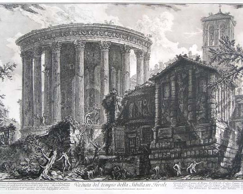 Piranesi - Temple of Vesta, rome, italian, 18th century, engraving, HD wallpaper