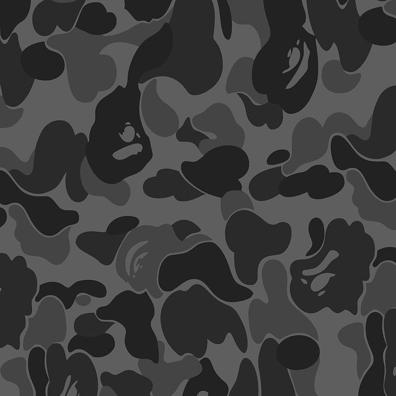 Bathing Ape BAPE Dark Urban Camouflage â Pattern Crew, Black Camouflage ...