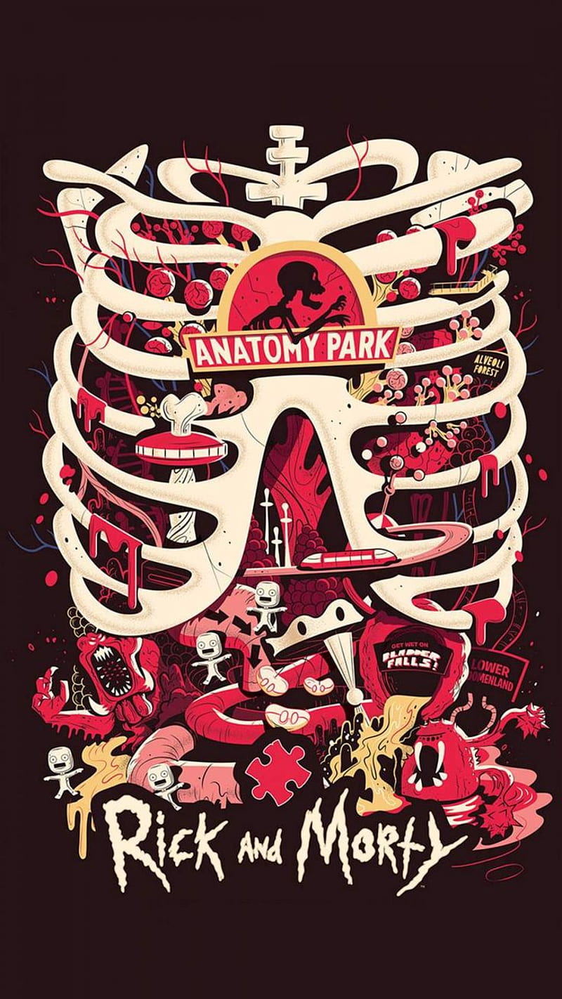 Anatomy Park Rick and Morty iPhone . de desenhos animados, Papel de parede  psicodelico, HD phone wallpaper | Peakpx