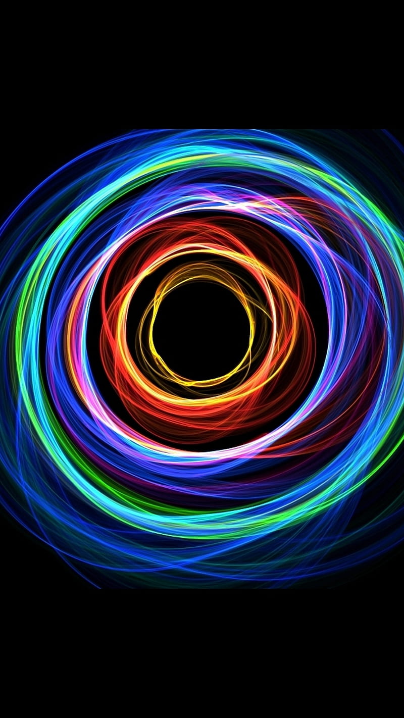 Abstract, beauty, black hole, circles, colorful, neon, s7, s8, HD phone wallpaper