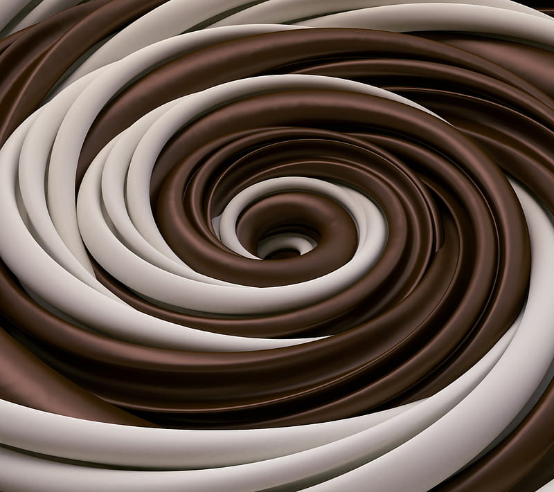 Swirl, 3d, abstract, background, candy, chocolate, milk, pattern, spiral, HD wallpaper