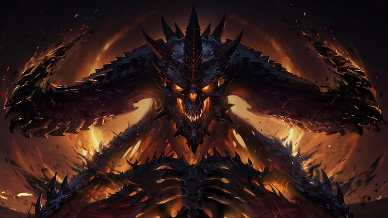 diablo iii, dragon, flames, Games, HD wallpaper