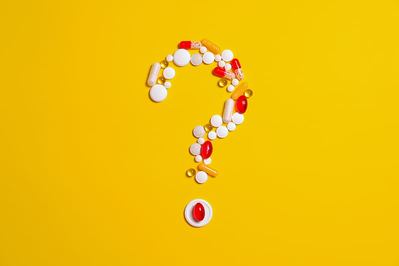 Medication Pills Isolated on Yellow background, HD wallpaper