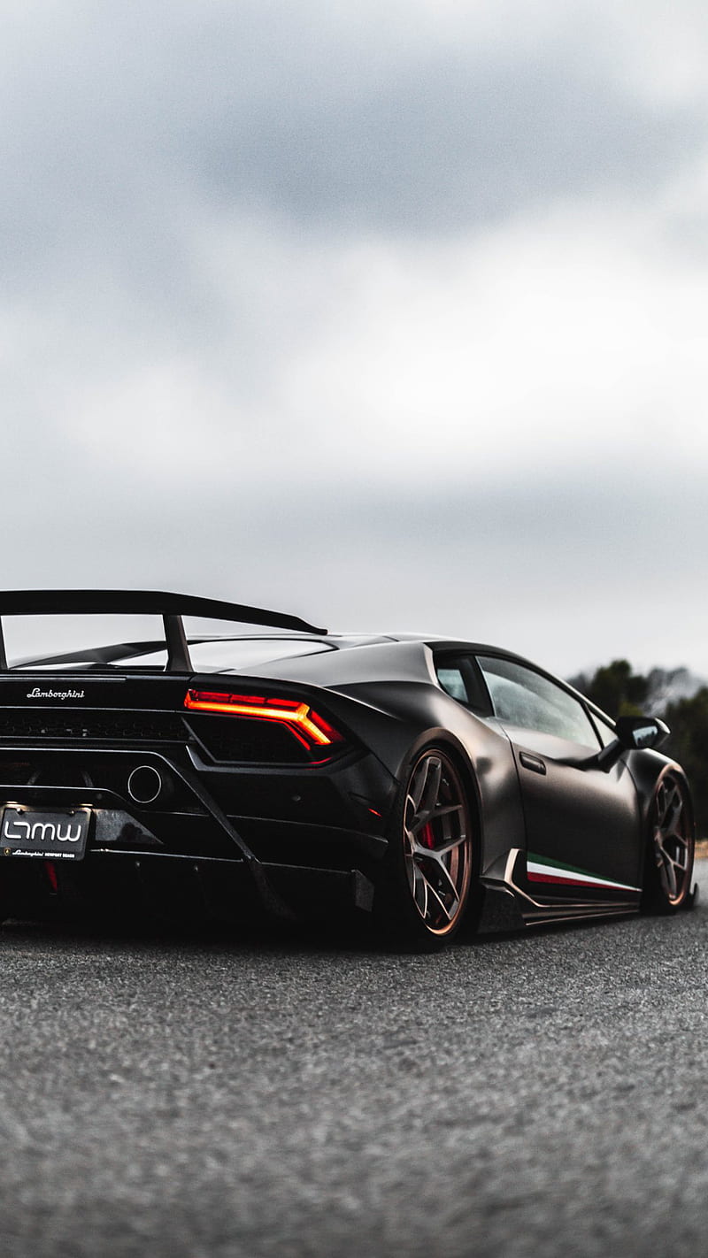 Stealth Lambo , black, car, huracan, lamborghini, new, performante, esports, supercar, HD phone wallpaper