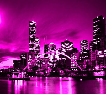City In Pink Sky, HD wallpaper | Peakpx