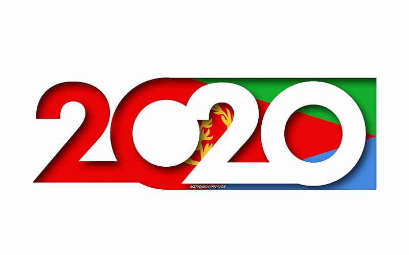 Eritrea 2020, Flag of Eritrea, white background, Eritrea, 3d art, 2020 concepts, Eritrea flag, 2020 New Year, 2020 Eritrea flag, HD wallpaper