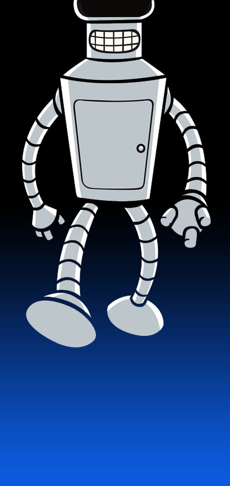 Bender Notch, bender, blue, eyes, fade, futurama, notch, oneplus, robot, HD phone wallpaper