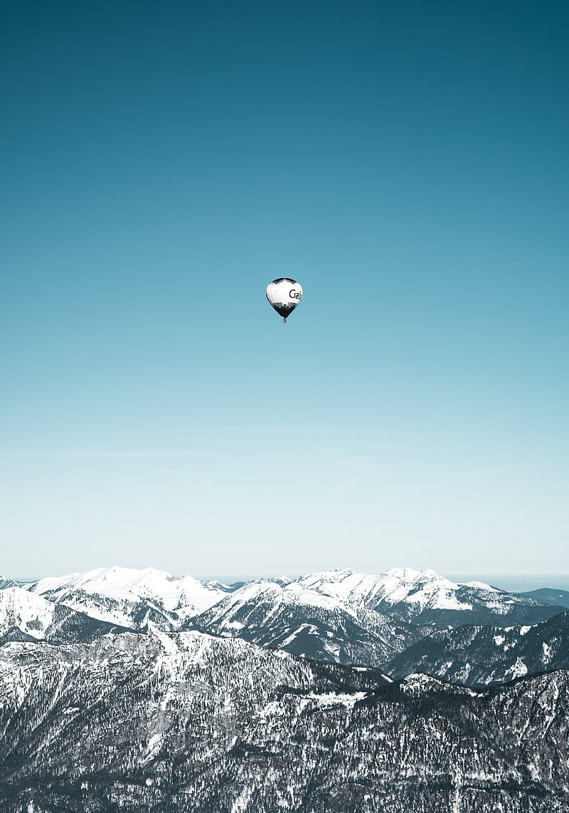 air balloon, sky, flight, mountains, height, HD phone wallpaper