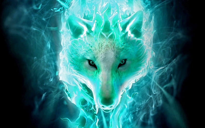 Ghost Wolf, fantasy, magic, wolf, dark, HD wallpaper