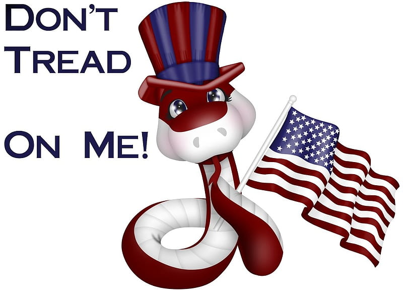 Dont Tread On Me, red, white, snake, blue, text, HD wallpaper