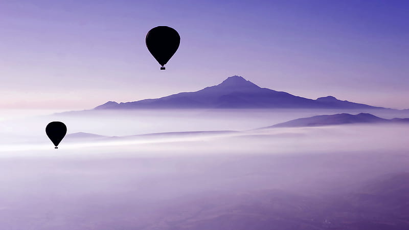 Air Balloon Mountains Landscape, air-balloon, mountains, landscape, nature, HD wallpaper