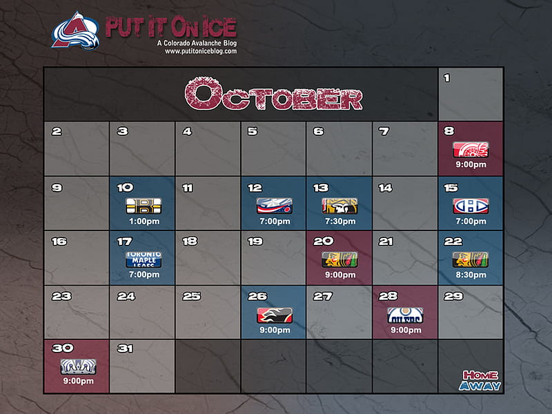 Colorado Avalanche October Schedule, schedule, hockey, avs, colorado avalanche, HD wallpaper