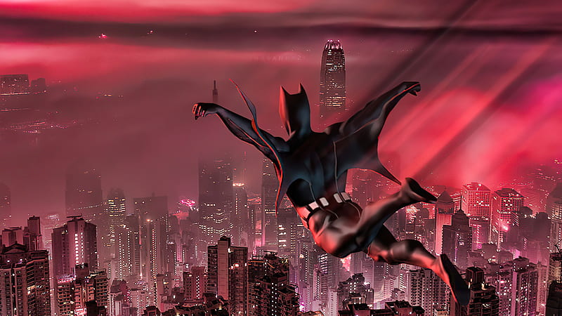Batman Beyond Jumping In City , batman-beyond, batman, superheroes, artist, artwork, digital-art, HD wallpaper