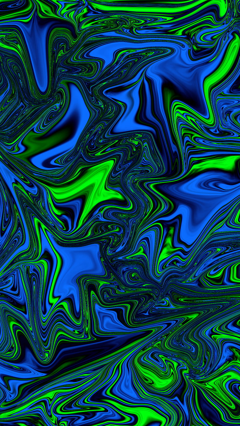 Blue green abstract, colorful, colors, desenho, flow, liquid, mix, modern, HD phone wallpaper