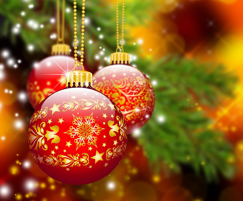 Christmas Balls, pretty, christmas tree, holidays, bonito, magic, xmas ...