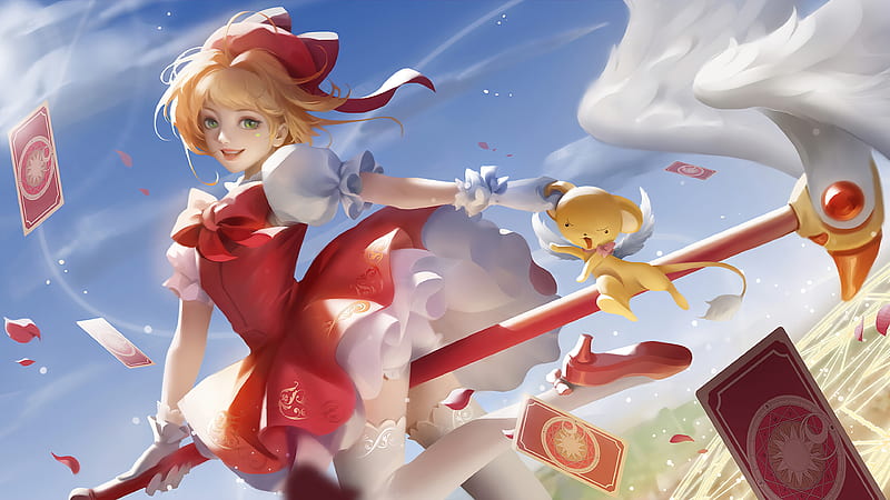 Anime, Cardcaptor Sakura, Sakura Kinomoto , Keroberos (Card Captor Sakura), HD wallpaper