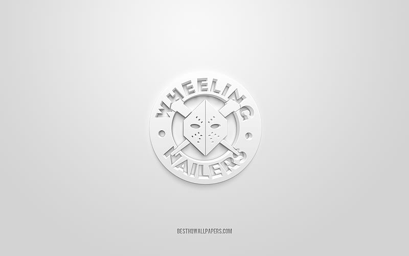 Wheeling Nailers, creative 3D logo, white background, ECHL, 3d emblem