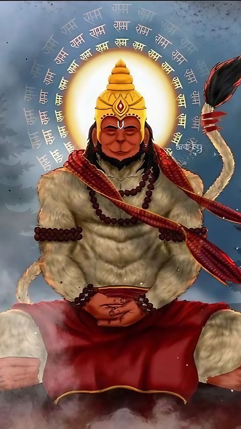 Lord Hanuman , Lord Hanuman Meditation, god, bajrangbali, HD phone wallpaper
