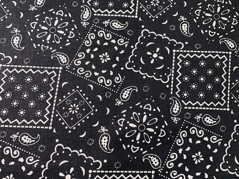 YARD. CLEARANCE Black & White Bandana 44 Wide 100% Cotton - Etsy Hong Kong, HD wallpaper