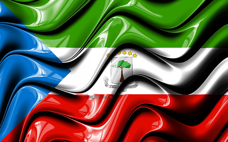 Equatorial Guinea flag Africa, national symbols, Flag of Equatorial Guinea, 3D art, Equatorial Guinea, African countries, Equatorial Guinea 3D flag, HD wallpaper