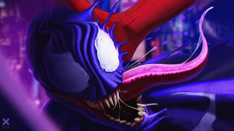 Venom Gets Beat Up, venom, superheroes, artstation, digital-art, artwork, HD wallpaper