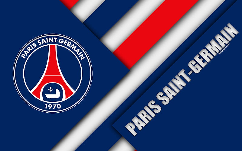 Paris Saint-Germain material design, PSG logo, blue red abstraction, French football club, Ligue 1, Paris, France, football, Paris SG, HD wallpaper