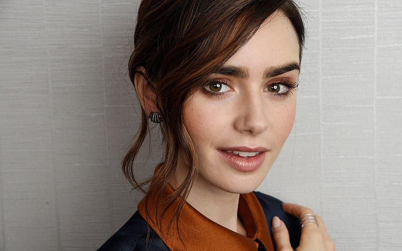 Lily Collins, American actress, portrait, young actress, beautiful woman, HD wallpaper