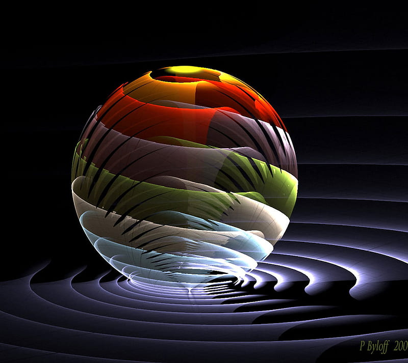ball, 3d, glass, HD wallpaper