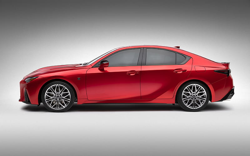 2022, Lexus IS, 500 F Sport Performance side view, exterior, red sedan, new red IS, japanese cars, Lexus, HD wallpaper